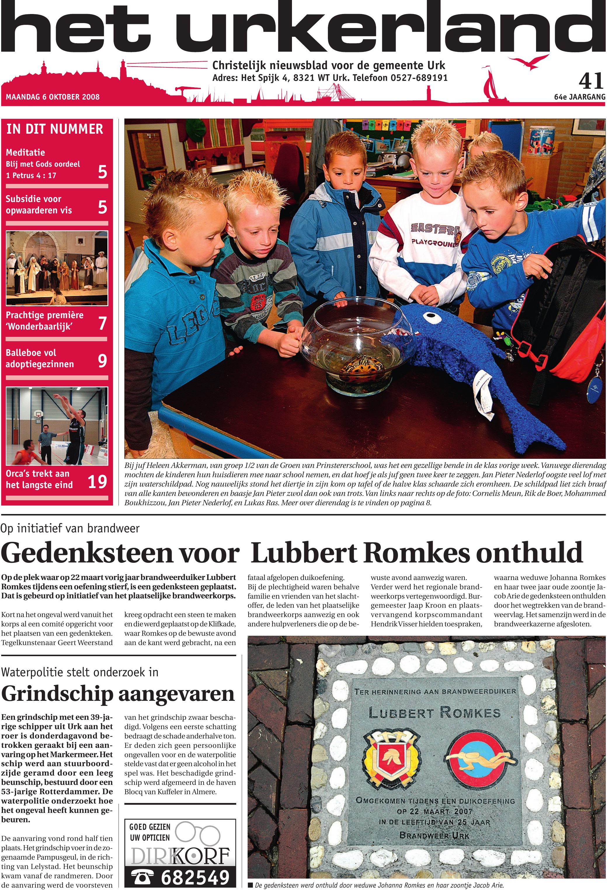 Voorpagina 6 oktober 2008