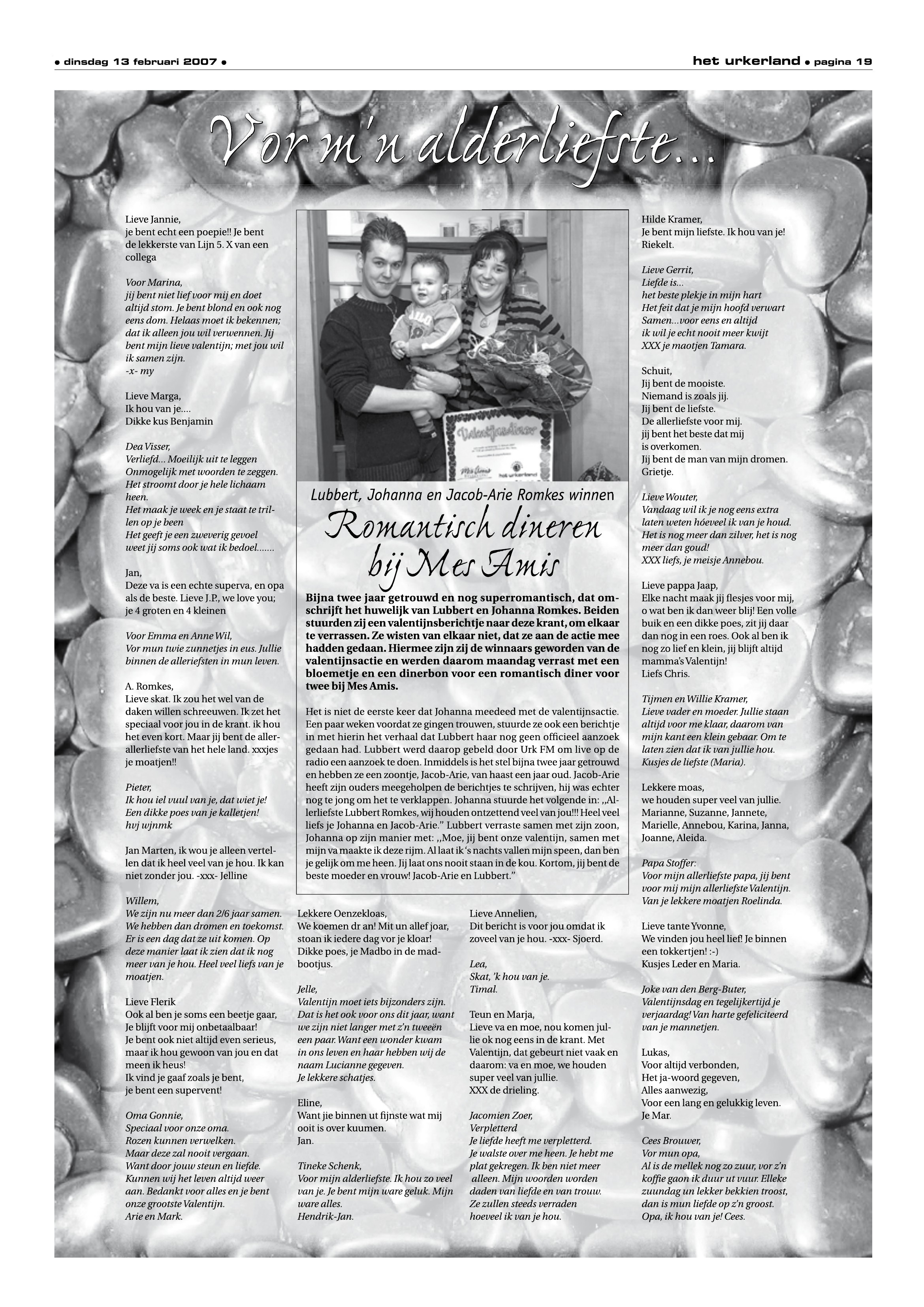 Valentijn, 13 februari 2007